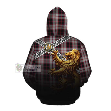 MacPherson (McPherson) Crest Tartan Cotton Hoodie with Golden Lion Emblem Celtic Style