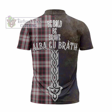 MacPherson (McPherson) Tartan Family Crest Zipper Polo Shirt Alba Gu Brath Be Brave Lion Ancient Style