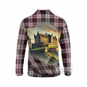 Tartan Vibes Clothing MacPherson (McPherson) Tartan Family Crest Long Sleeve Polo Shirt with Scottish Ancient Castle Style