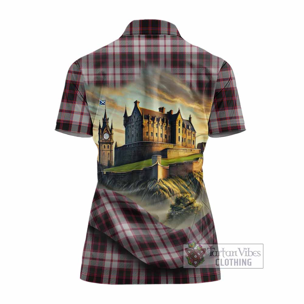 Tartan Vibes Clothing MacPherson (McPherson) Tartan Family Crest Women's Polo Shirt with Scottish Ancient Castle Stype