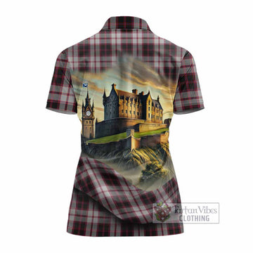 Tartan Vibes Clothing MacPherson (McPherson) Tartan Family Crest Women's Polo Shirt with Scottish Ancient Castle Stype