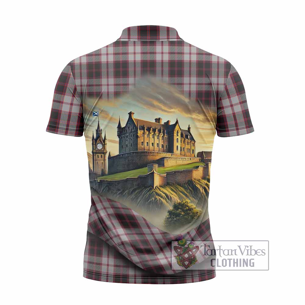Tartan Vibes Clothing MacPherson (McPherson) Tartan Family Crest Zipper Polo Shirt with Scottish Ancient Castle Stype
