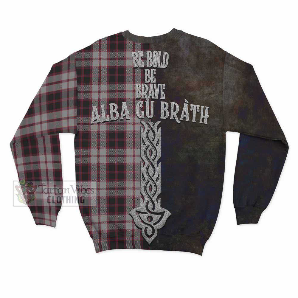 Tartan Vibes Clothing MacPherson (McPherson) Tartan Family Crest Sweatshirt Alba Gu Brath Be Brave Lion Ancient Style