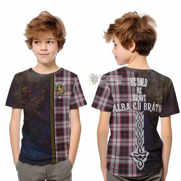 MacPherson (McPherson) Tartan Family Crest Kid T-Shirt Alba Gu Brath Be Brave Lion Ancient Style