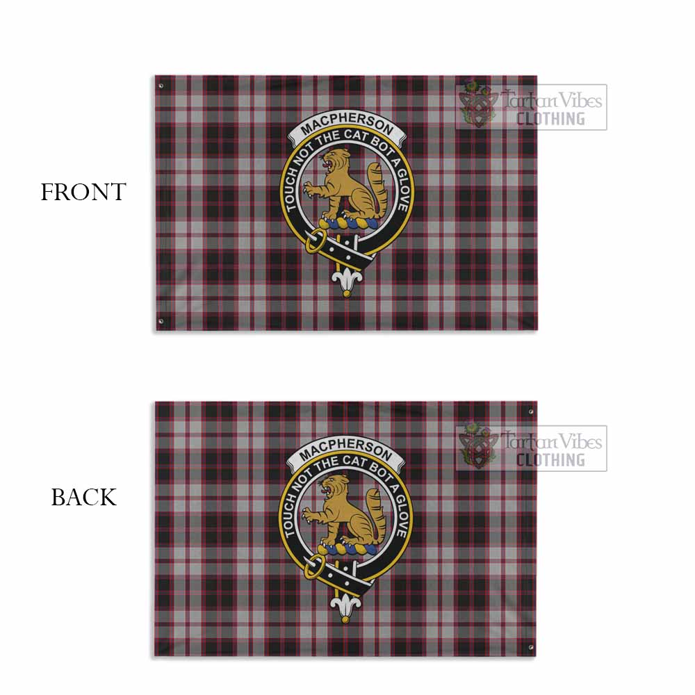 Tartan Vibes Clothing MacPherson (McPherson) Tartan House Flag with Family Crest