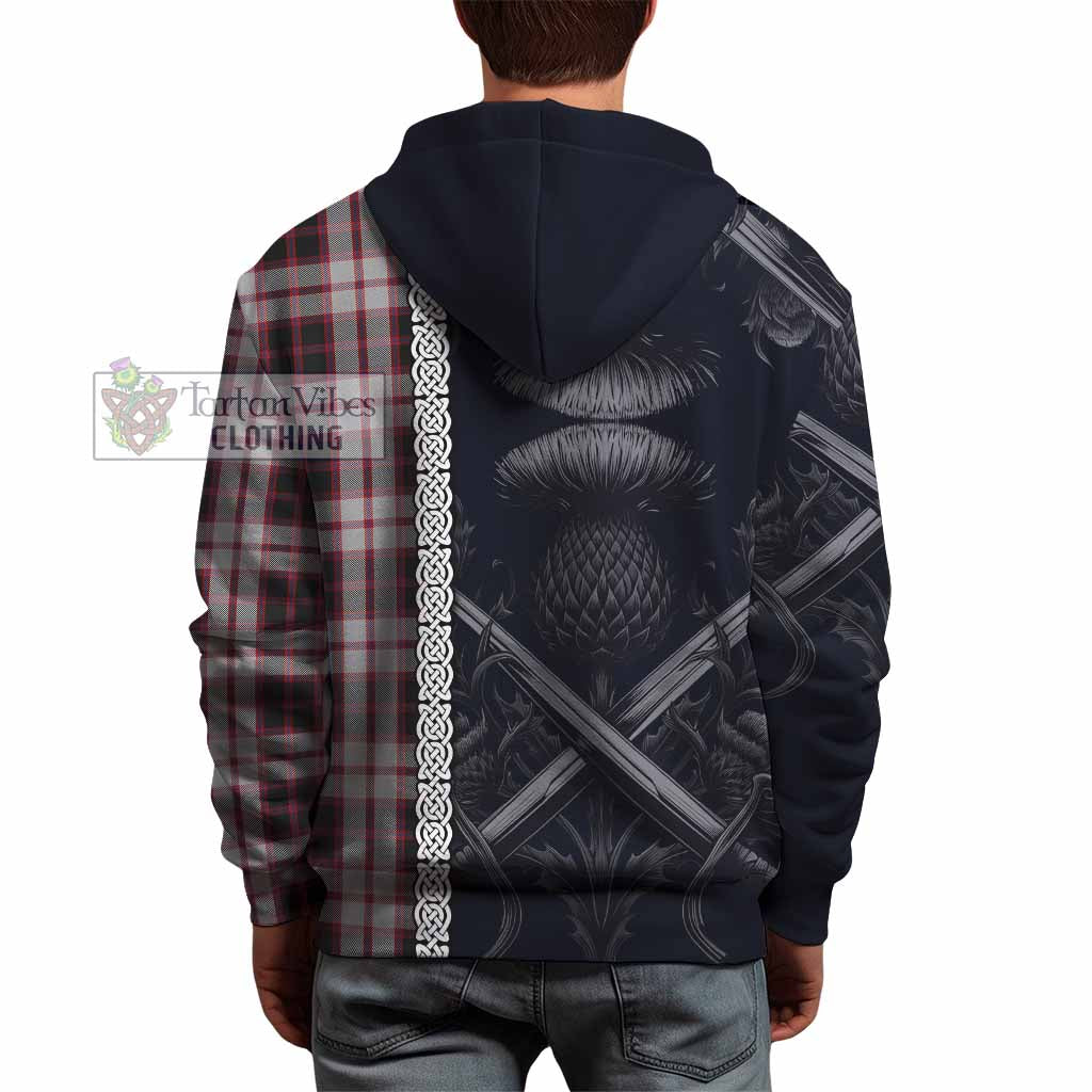 Tartan Vibes Clothing MacPherson (McPherson) Tartan Hoodie with Family Crest Cross Sword Thistle Celtic Vibes