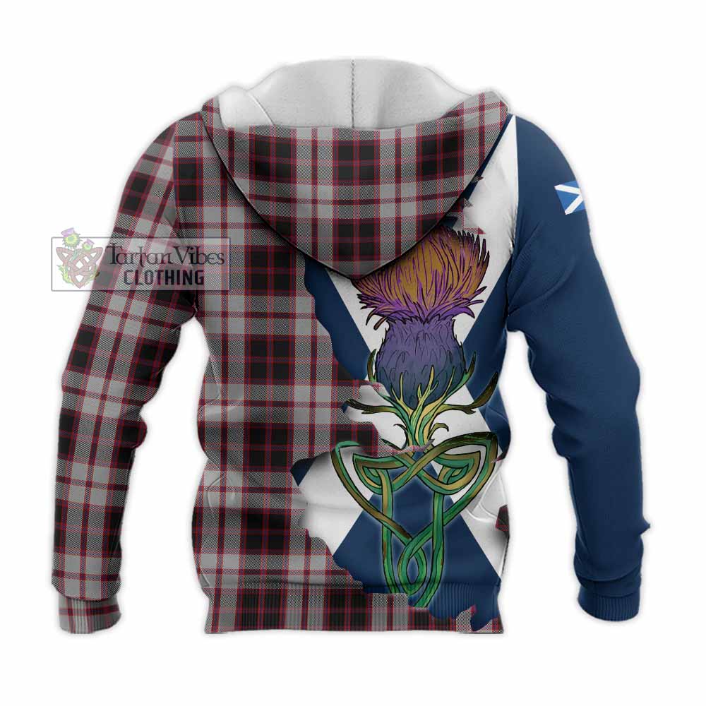 Tartan Vibes Clothing MacPherson (McPherson) Tartan Family Crest Knitted Hoodie Scottish Thistle Celtic Inspired