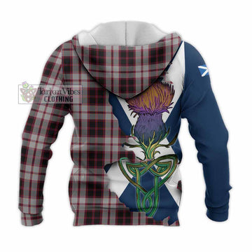 Tartan Vibes Clothing MacPherson (McPherson) Tartan Family Crest Knitted Hoodie Scottish Thistle Celtic Inspired