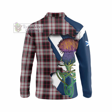 Tartan Vibes Clothing MacPherson (McPherson) Tartan Family Crest Long Sleeve Polo Shirt Scottish Thistle Celtic Inspired