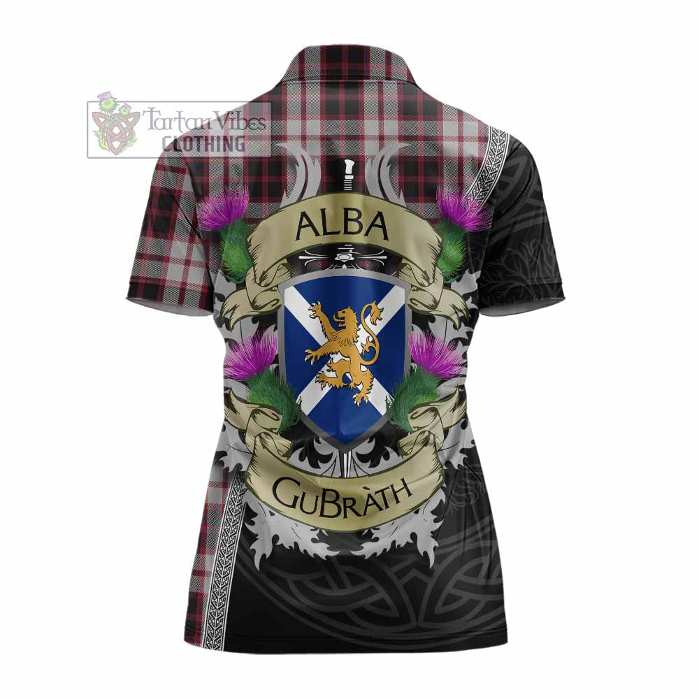 Tartan Vibes Clothing MacPherson (McPherson) Tartan Family Crest Women's Polo Shirt Lion Rampant Royal Thistle Shield Celtic Inspired