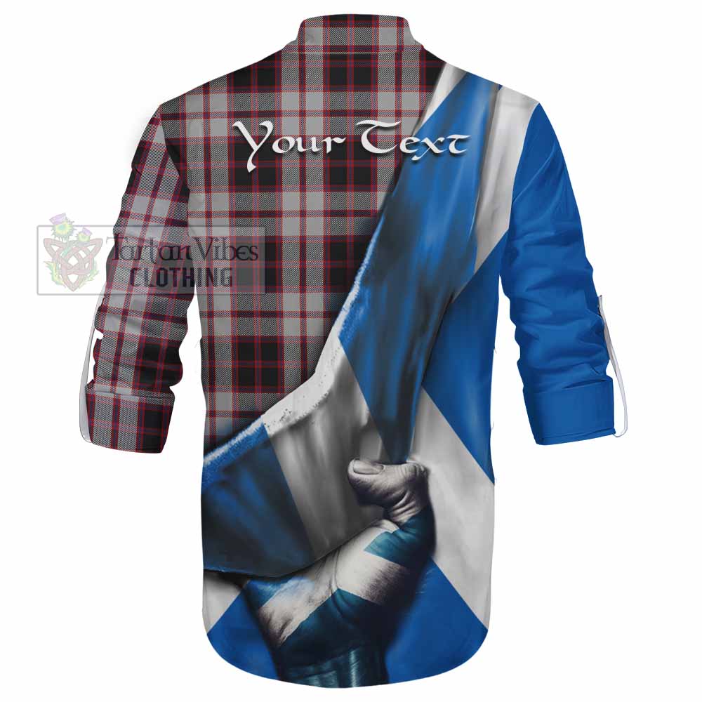 Tartan Vibes Clothing MacPherson (McPherson) Tartan Ghillie Kilt Shirt with Family Crest Scotland Patriotic Style