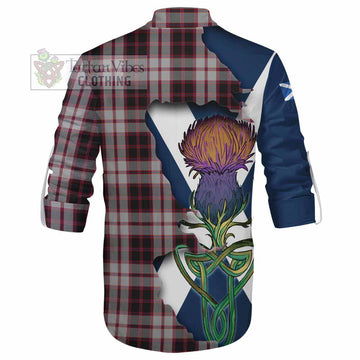 Tartan Vibes Clothing MacPherson (McPherson) Tartan Family Crest Ghillie Kilt Shirt Scottish Thistle Celtic Inspired