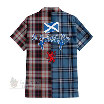 MacPherson (McPherson) Tartan Hawaiian Shirt Happy St. Andrew's Day Half Tartan Style