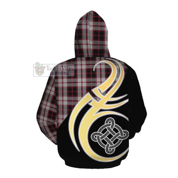 Tartan Vibes Clothing MacPherson (McPherson) Tartan Cotton Hoodie with Family Crest and Celtic Symbol Style