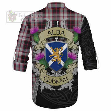 Tartan Vibes Clothing MacPherson (McPherson) Tartan Family Crest Ghillie Kilt Shirt Lion Rampant Royal Thistle Shield Celtic Inspired