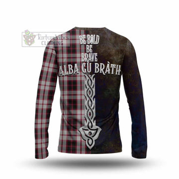 MacPherson (McPherson) Tartan Family Crest Long Sleeve T-Shirt Alba Gu Brath Be Brave Lion Ancient Style