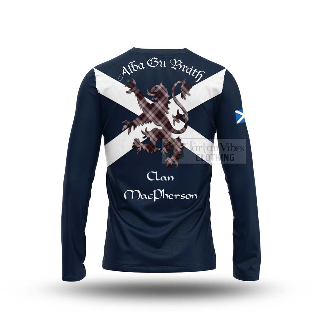 Tartan Vibes Clothing MacPherson (McPherson) Tartan Lion Rampant Long Sleeve T-Shirt – Proudly Display Your Heritage with Alba Gu Brath and Clan Name