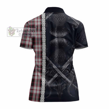 Tartan Vibes Clothing MacPherson (McPherson) Tartan Women's Polo Shirt with Family Crest Cross Sword Thistle Celtic Vibes