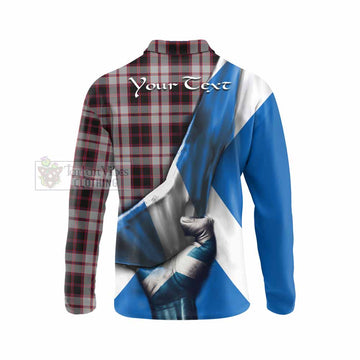 Tartan Vibes Clothing MacPherson (McPherson) Tartan Long Sleeve Polo Shirt with Family Crest Scotland Patriotic Style