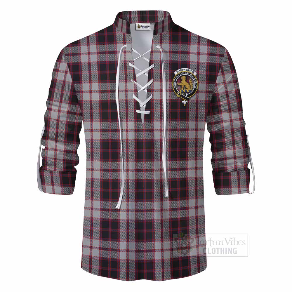 Tartan Vibes Clothing MacPherson (McPherson) Tartan Ghillie Kilt Shirt with Family Crest DNA In Me Style