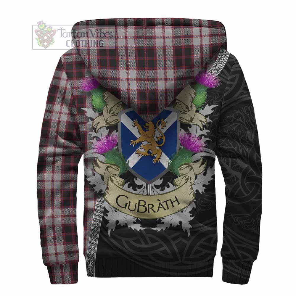 Tartan Vibes Clothing MacPherson (McPherson) Tartan Family Crest Sherpa Hoodie Lion Rampant Royal Thistle Shield Celtic Inspired