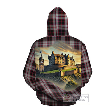 Tartan Vibes Clothing MacPherson (McPherson) Tartan Family Crest Cotton Hoodie with Scottish Ancient Castle Style
