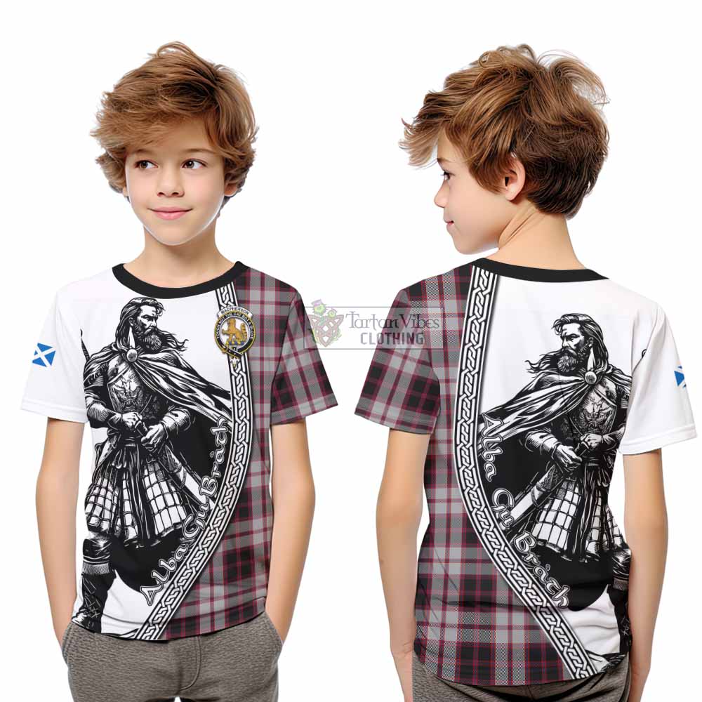 MacPherson (McPherson) Tartan Clan Crest Kid T-Shirt with Highlander Warrior Celtic Style