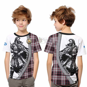 MacPherson (McPherson) Tartan Clan Crest Kid T-Shirt with Highlander Warrior Celtic Style