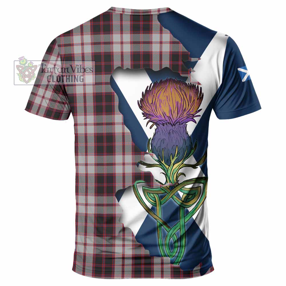 Tartan Vibes Clothing MacPherson (McPherson) Tartan Family Crest T-Shirt Scottish Thistle Celtic Inspired