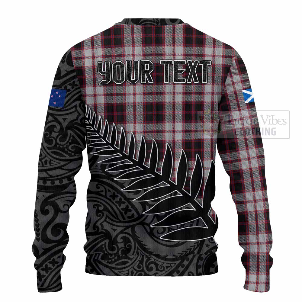 Tartan Vibes Clothing MacPherson (McPherson) Crest Tartan Knitted Sweater with New Zealand Silver Fern Half Style