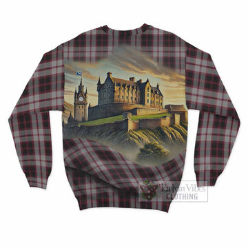 MacPherson (McPherson) Tartan Family Crest Sweatshirt with Scottish Ancient Castle Style