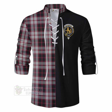 Tartan Vibes Clothing MacPherson (McPherson) Tartan Ghillie Kilt Shirt with Family Crest and Half Of Me Style