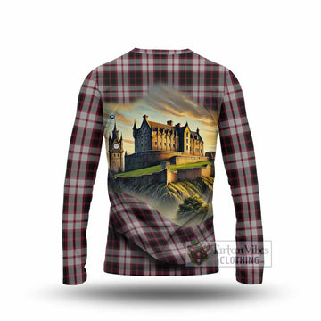MacPherson (McPherson) Tartan Family Crest Long Sleeve T-Shirt with Scottish Ancient Castle Style