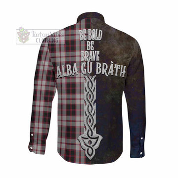MacPherson (McPherson) Tartan Family Crest Long Sleeve Button Shirt Alba Gu Brath Be Brave Lion Ancient Style