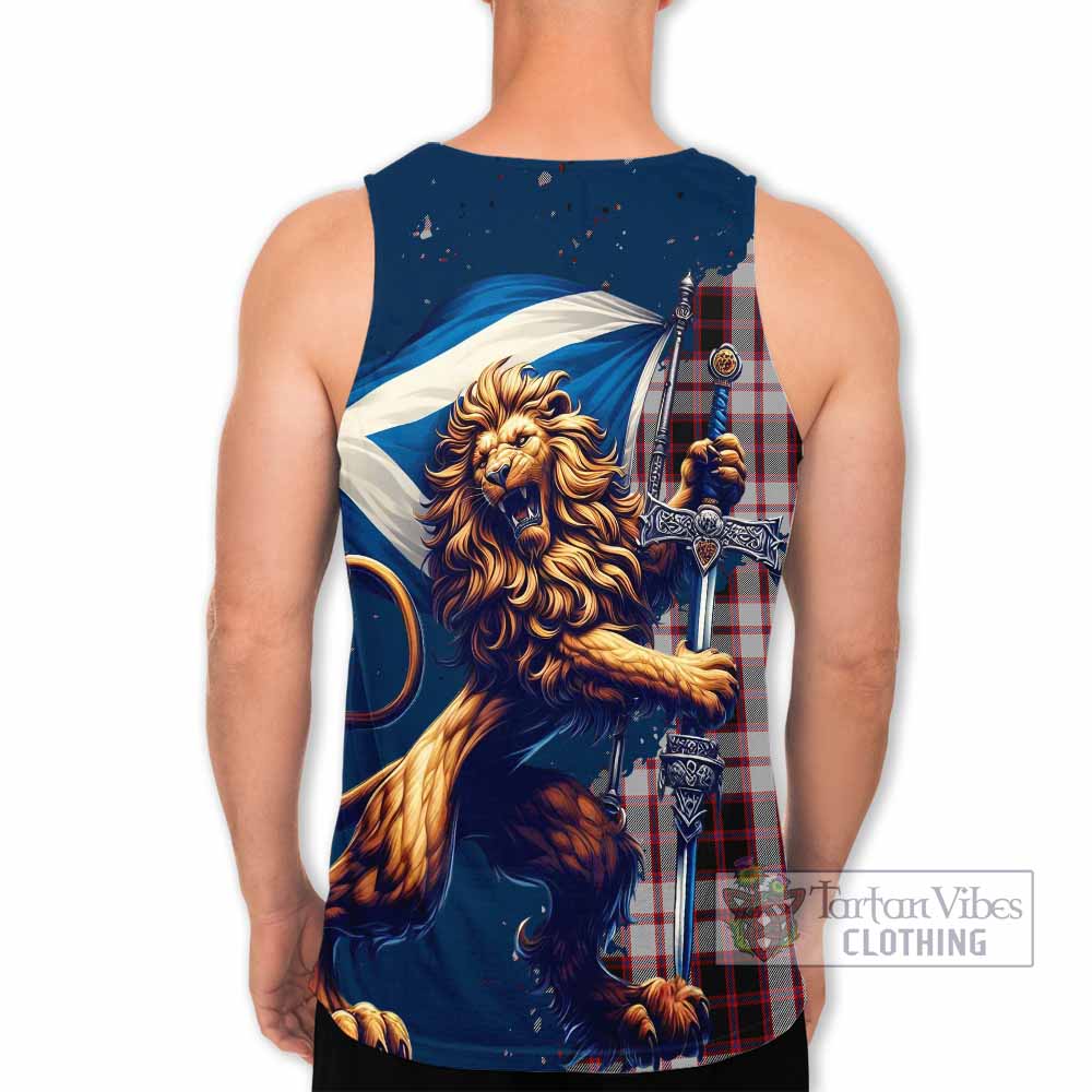 Tartan Vibes Clothing MacPherson (McPherson) Tartan Family Crest Men's Tank Top with Scottish Majestic Lion