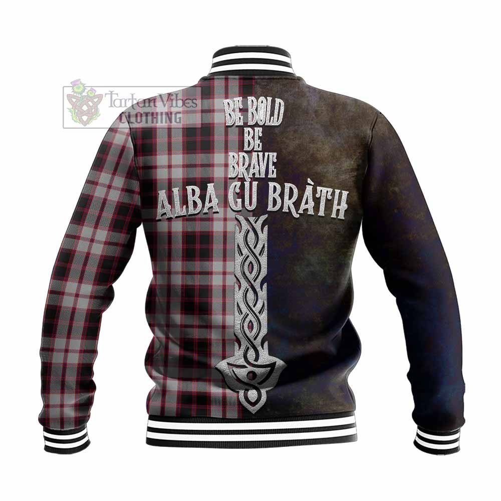 Tartan Vibes Clothing MacPherson (McPherson) Tartan Family Crest Baseball Jacket Alba Gu Brath Be Brave Lion Ancient Style