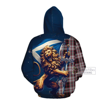 Tartan Vibes Clothing MacPherson (McPherson) Tartan Family Crest Cotton Hoodie with Scottish Majestic Lion