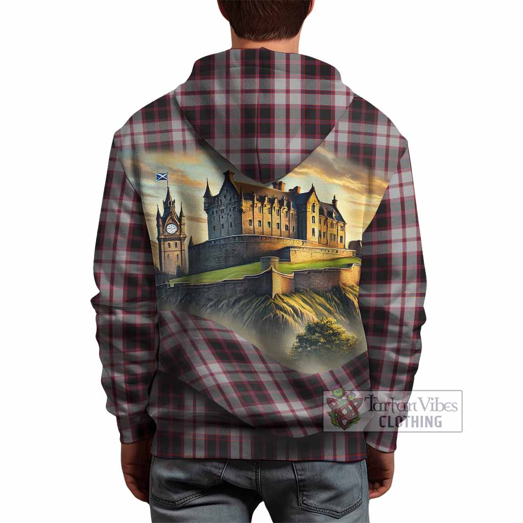 Tartan Vibes Clothing MacPherson (McPherson) Tartan Family Crest Hoodie with Scottish Ancient Castle Style