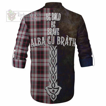 MacPherson (McPherson) Tartan Family Crest Ghillie Kilt Shirt Alba Gu Brath Be Brave Lion Ancient Style