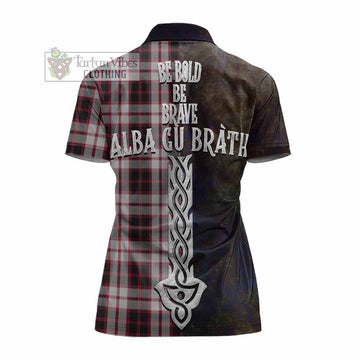 MacPherson (McPherson) Tartan Family Crest Women's Polo Shirt Alba Gu Brath Be Brave Lion Ancient Style