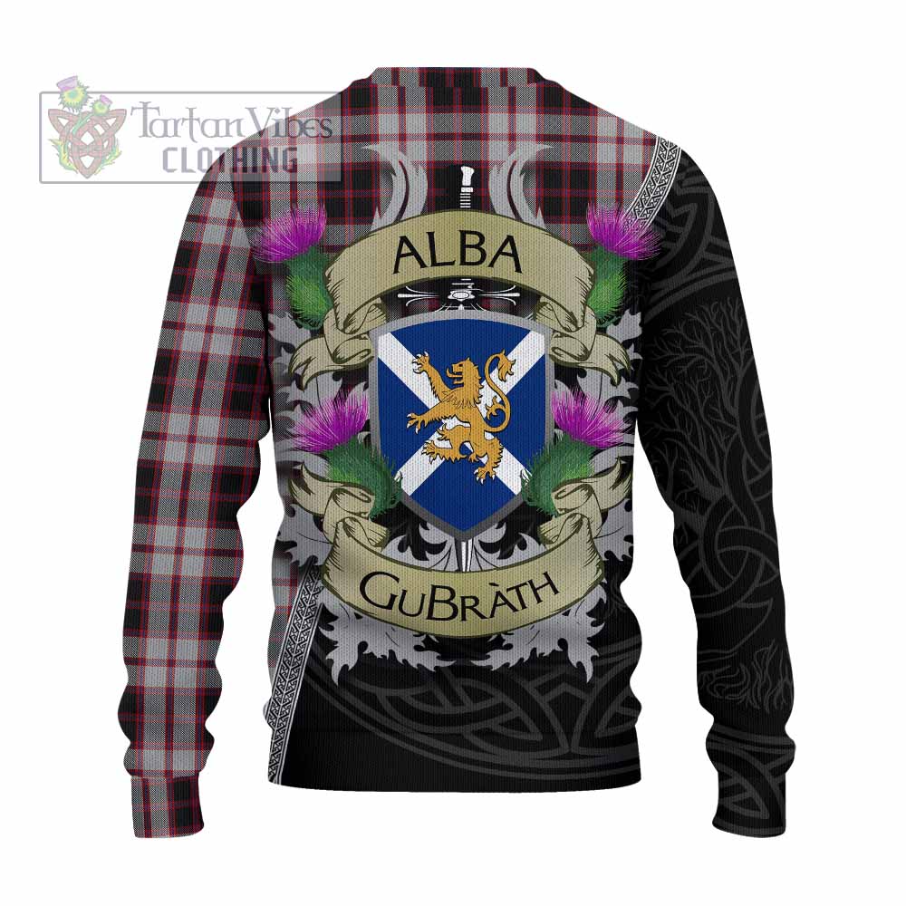 Tartan Vibes Clothing MacPherson (McPherson) Tartan Family Crest Knitted Sweater Lion Rampant Royal Thistle Shield Celtic Inspired