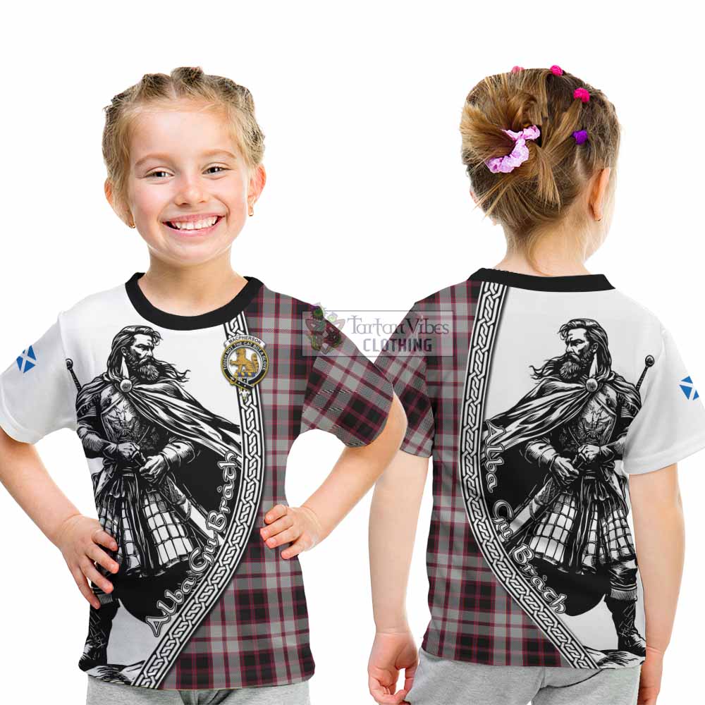 MacPherson (McPherson) Tartan Clan Crest Kid T-Shirt with Highlander Warrior Celtic Style