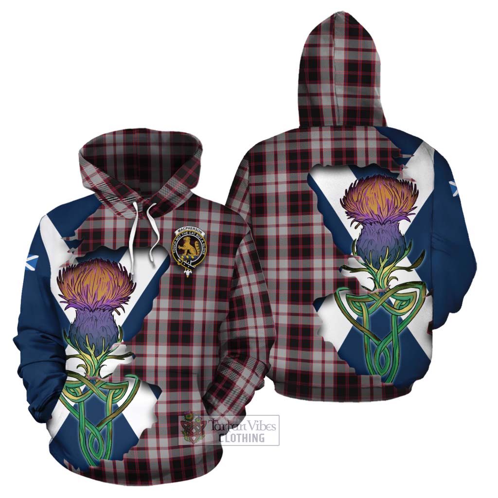Tartan Vibes Clothing MacPherson (McPherson) Tartan Family Crest Cotton Hoodie Scottish Thistle Celtic Inspired