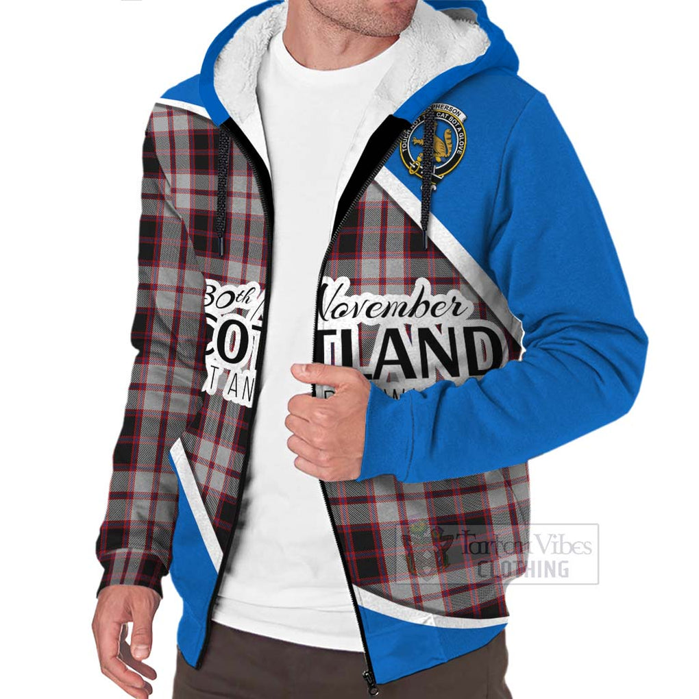 Tartan Vibes Clothing MacPherson (McPherson) Family Crest Tartan Sherpa Hoodie Celebrate Saint Andrew's Day in Style