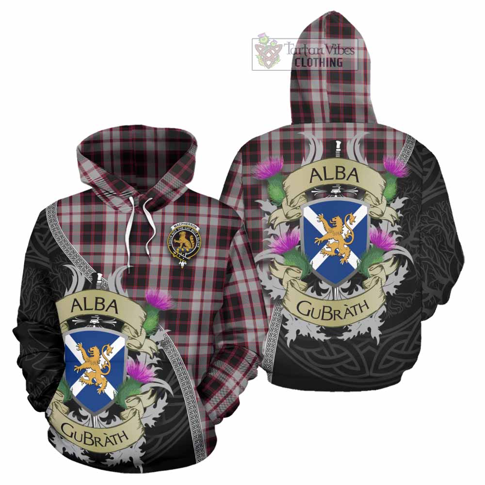 Tartan Vibes Clothing MacPherson (McPherson) Tartan Family Crest Hoodie Lion Rampant Royal Thistle Shield Celtic Inspired