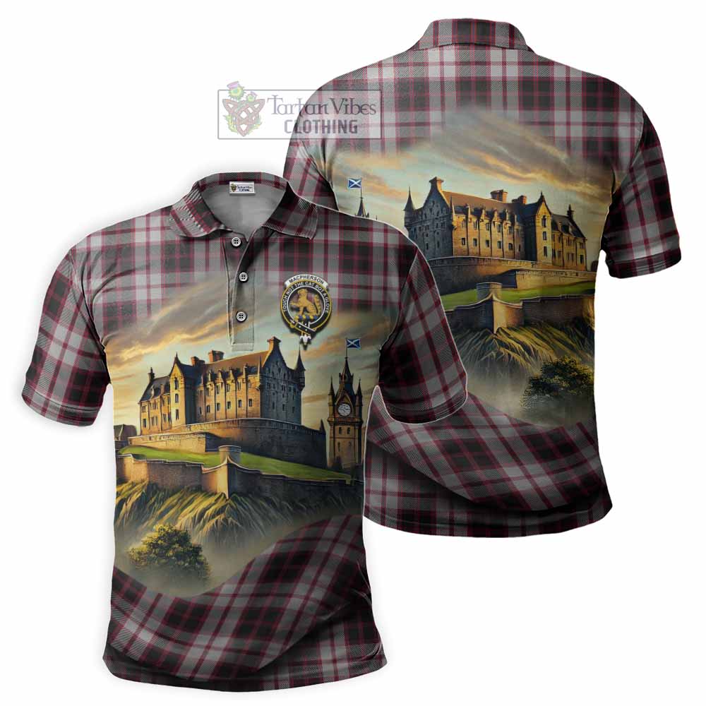Tartan Vibes Clothing MacPherson (McPherson) Tartan Family Crest Polo Shirt with Scottish Ancient Castle Stype
