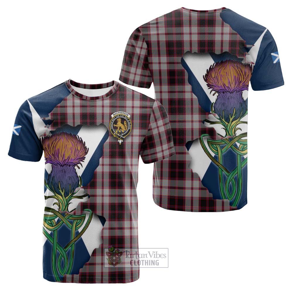 MacPherson (McPherson) Tartan Family Crest Cotton T-shirt Scottish Thistle Celtic Inspired - Tartan Vibes Clothing