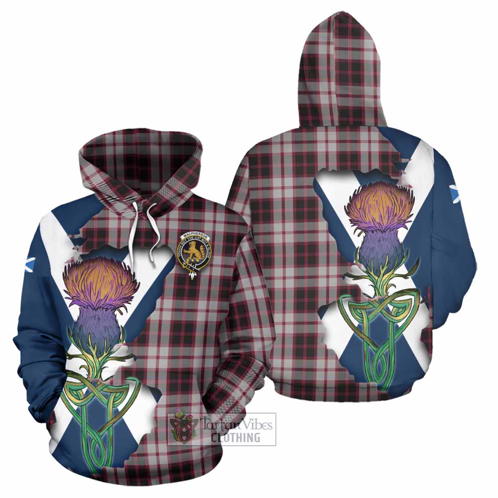 Tartan Vibes Clothing MacPherson (McPherson) Tartan Family Crest Hoodie Scottish Thistle Celtic Inspired