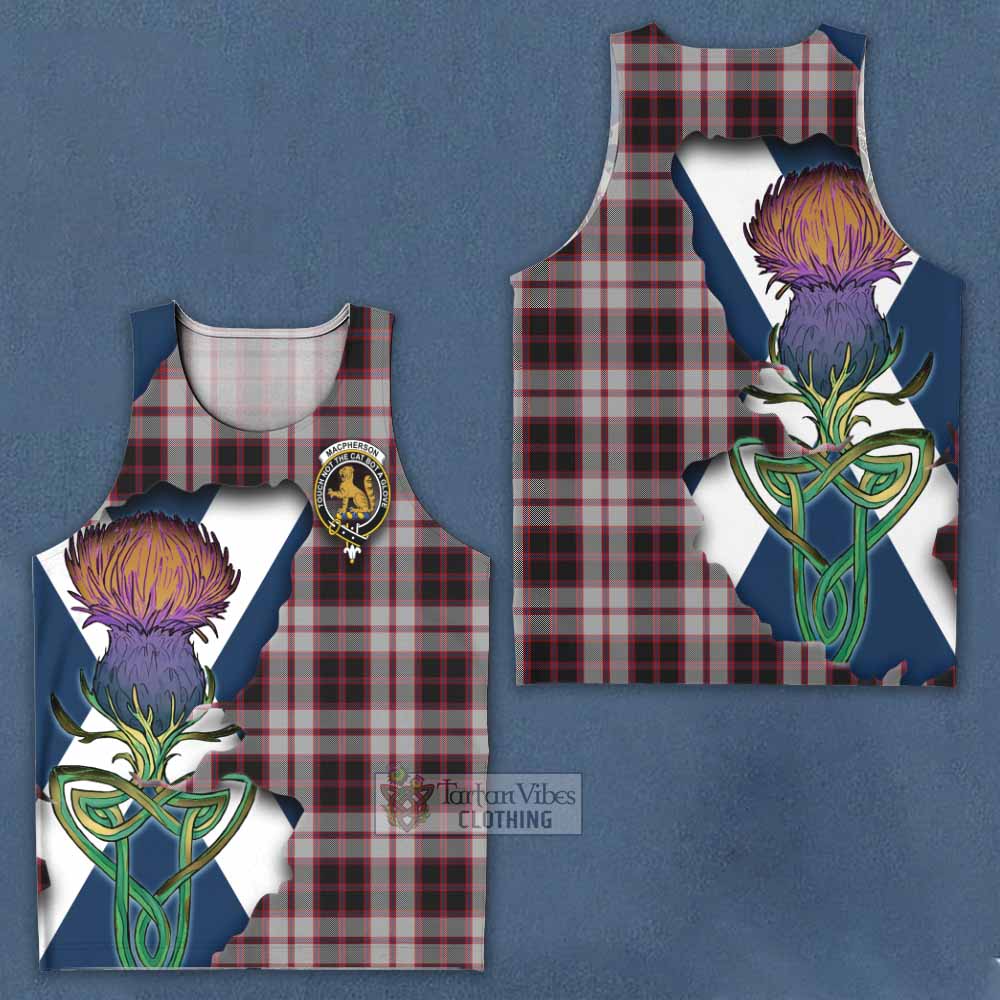 Tartan Vibes Clothing MacPherson (McPherson) Tartan Family Crest Men's Tank Top Scottish Thistle Celtic Inspired