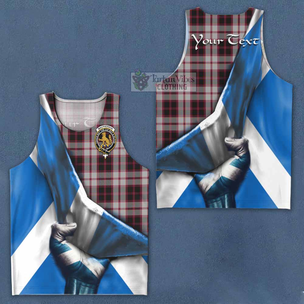 Tartan Vibes Clothing MacPherson (McPherson) Tartan Men's Tank Top with Family Crest Scotland Patriotic Style